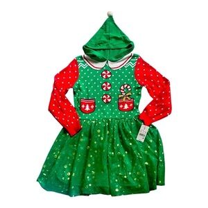 NWT-GIRLS SUPER CUTE CHRSTMAS DRESS BY WELL WORN-SIZE MED 10-12